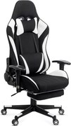 Scaun gaming PHANTOM, cotiere reglabile, suport lombar, Piele ecologica, Alb