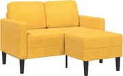 vidaXL Canapea cu 2 locuri cu șezlong în formă de L galben deschis