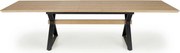 Masa extensibila HENRY, stejar/negru, furnir/metal, 180/300x100x75 cm