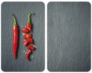 Plăci pentru protejarea plitei, set de 2 plăci rezistente, set de picioare, sticlă călită, 30 x 52 cm, WENKO, cayenne