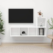 vidaXL Set de dulapuri TV, 2 piese, alb, lemn prelucrat
