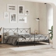 vidaXL Cadru pat metalic cu tăblii de cap/picioare, negru, 183x213 cm
