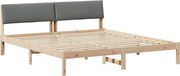vidaXL Cadru de pat maro și gri închis 200 x 200 cm Lemn masiv de pin