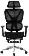 RIGACHAIR Scaun ergonomic, cotiere 2D, tetiera 2D, recliner 155°, suport picioare, Full Mesh, Negru
