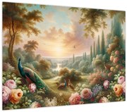 Tablou - Păuni în grădină (70x50 cm)