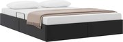 vidaXL Pat cu storage Negru 140 x 190 cm Piele artificială