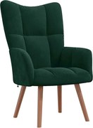 vidaXL Scaun de relaxare, verde închis, catifea
