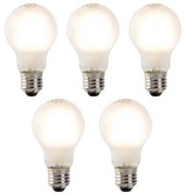 Set de 5 lămpi cu incandescență E27 cu LED de sticlă mată 320 lm 2700K