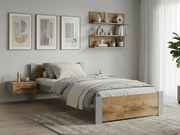 Pat de o persoana IKAROS 90 x 200 cm, stejar artisan/gri Saltele: Fara saltea, Somiera pat: Cu lamele drepte