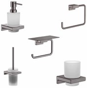 Set accesorii baie Hansgrohe AddStoris, negru periat