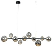Zuma Line 1214 - Candelabru suspendat pe cablu SERENITY, 10 x G9/8W/230V, negru/fumuriu