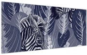 Tablou - Zebre albastre (120x50 cm)