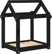 vidaXL Pat pentru câini, negru, 61x50x70 cm, lemn masiv de pin
