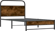 vidaXL Cadru de pat fără saltea 100x190 cm Stejar fumuriu
