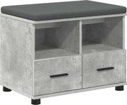 vidaXL Bancă pentru hol cu pernă cu sertar Gri Beton 60 x 38 x 46 cm