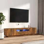 vidaXL Set dulapuri TV cu LED, 2 piese, stejar fumuriu, lemn prelucrat