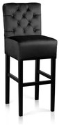 Scaun de bar tapitat Chester negru – H70 cm