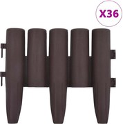vidaXL Borduri de gazon, 36 buc., maro, 10 m, PP