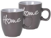 Set de căni din gresie ceramică Home 150 ml, 2 buc, maro închis