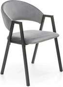 Scaun K473, stofa catifelata gri, 54x58x82 cm