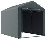 Outsunny Garaj pentru Motociclete, Bicilete sau Unelte de Exterior cu Intrare cu Fermoar, 160x218x172 cm, Gri Închis | Aosom Romania