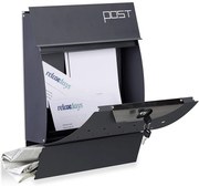 Cutie postala de design cu compartiment ziare Antracit