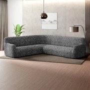 Huse bielastice GLORIA gri colțar (l. 350 - 530 cm)