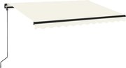 vidaXL Copertină retractabilă manual cu LED, crem, 350x250 cm