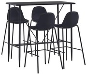 vidaXL Set mobilier de bar, 5 piese, negru, material textil