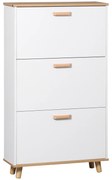 HOMCOM Mobilier pentru încălțăminte stil scandinav cu 3 uși abatante 70 x 23,5 x 122 cm alb | Aosom Romania
