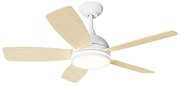 Ventilator LED dimabil de tavan Aigostar 20W/230V 2700-6500K 132 cm alb/bej + telecomandă