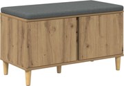 vidaXL Bancă pentru hol cu pernă Stejar Artizanal 80 x 38 x 46 cm