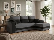 Coltar extensibil de colt VALERIO, gri inchis/antracit, reversibil, 238x140 cm + 2 perne GRATUIT