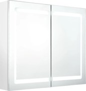 vidaXL Dulap de baie cu oglindă și LED, alb strălucitor, 80x12x68 cm
