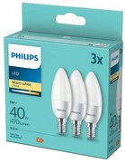 SET 3x Bec LED Philips B35 E14/5W/230V 2700K