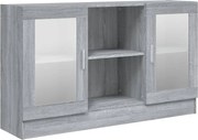 vidaXL Dulap vitrină, gri sonoma, 120x30,5x70 cm, lemn prelucrat