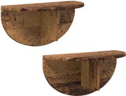 vidaXL Raft de perete 2 pcs Lemn vechi 48 x 24 x 24 cm Lemn compozit