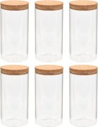 vidaXL Borcane din sticlă depozitare, capac de plută, 6 buc., 1100 ml