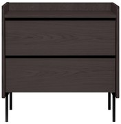 Comodă neagră înaltă cu aspect de lemn de stejar 80x82 cm Wrap – Bonami Selection