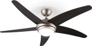 Klarstein Bolero, 55W, ventilator de tavan cu lampă, 134 cm, brațe din lemn de nuc, telecomandă
