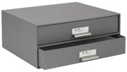 Organizator cu 2 sertare pentru documente Bigso Box of Sweden Birger, 33 x 22,5 cm, gri închis