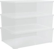 vidaXL Cutii de depozitare din plastic, 3 buc., 25 L, stivuibile