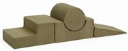 Teren de joacă din spumă kaki 4 buc. din catifea reiată înălțime 30 cm 45x170 cm Montessori – Meowbaby