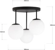 Lustră aplicată MOONLIGHT, 3 x E27, 15 W, 230 V, neagră