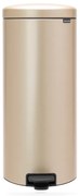 Cos de gunoi cu pedala Brabantia NewIcon 1003209, 30 L, Inchidere lina, Baza antiderapanta, Auriu metalic