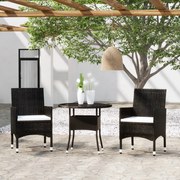 vidaXL Set mobilier de grădină, 3 piese, poliratan