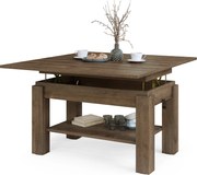 Mazzoni BRAWO Stejar Maro - MĂSUȚĂ DE CAFEA CU BLAT EXTENSIBIL ȘI RIDICABIL MASĂ CU RAFT