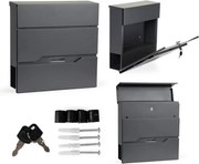 Cutie poștală din oțel galvanizat cu suport pentru ziare antracit