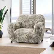 Huse bielastice MARMO bej fotoliu (l. 60 - 110 cm)