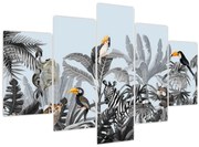 Tablou - Animale în pădurea tropicală (150x105 cm)